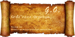 Gránicz Orsolya névjegykártya